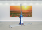 32m2/H Single Head Vertical 3D Art Group Landscape Character Wall Inkjet Printer With Foldable Track