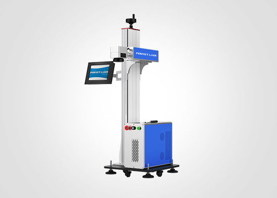 50w 100w Metal Plastic Fiber Laser Marker Online volante con raffreddamento ad aria