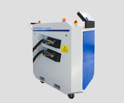 Macchina per la pulizia laser a fibra portatile a doppia testa Perfect Laser 1000W 1500W 2000W 3000W per materiali metallici, piastre in acciaio al carbonio